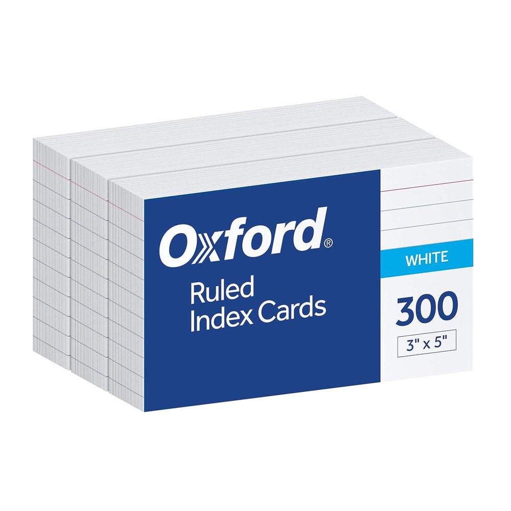 Oxford Ruled Index Cards, 3? x 5?, White, Lined Index Flashcards